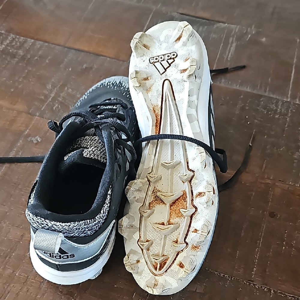 Adidas Black and White Men's Cleats - Picture 4 of 4